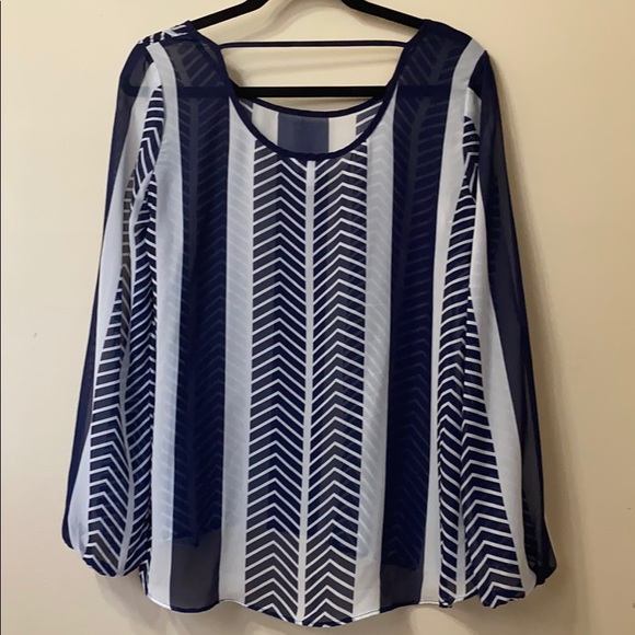 Charming Charlie printed sheer blouse - Picture 5 of 8